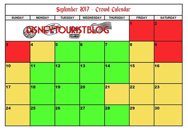 September Disneyland Crowd Calendar Disney Tourist Blog