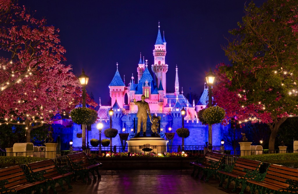Disneyland Hub at Night