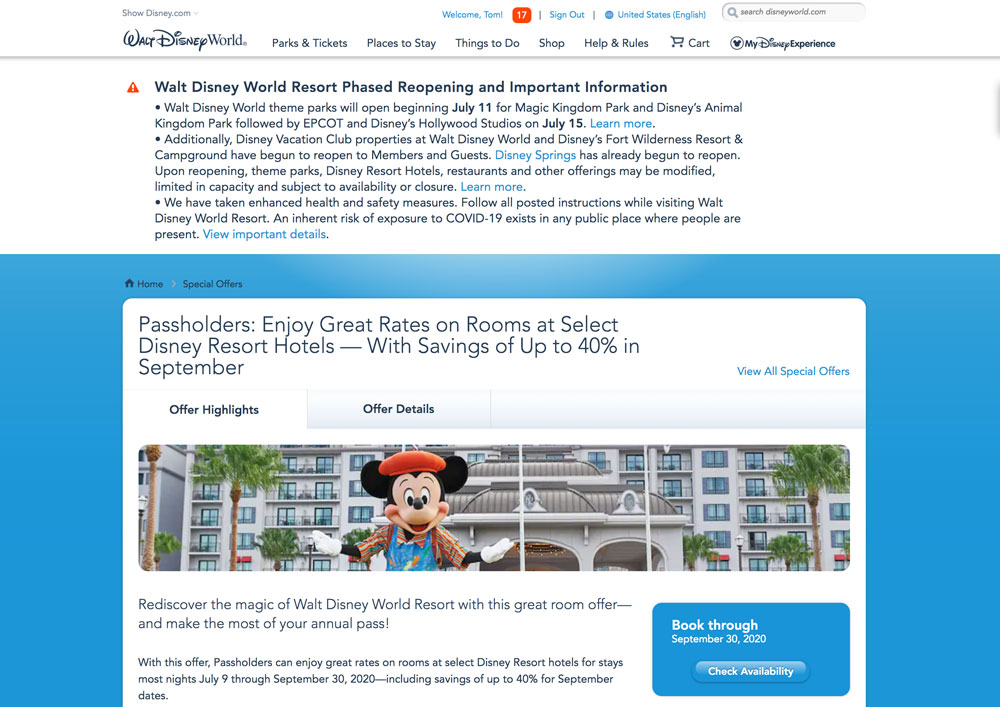 Save Up to 40% on Disney World Hotels Now to September 2020! - Disney  Tourist Blog
