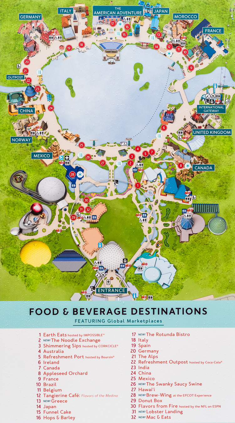 Booth Map Epcot Food & Wine Festival Disney Tourist Blog