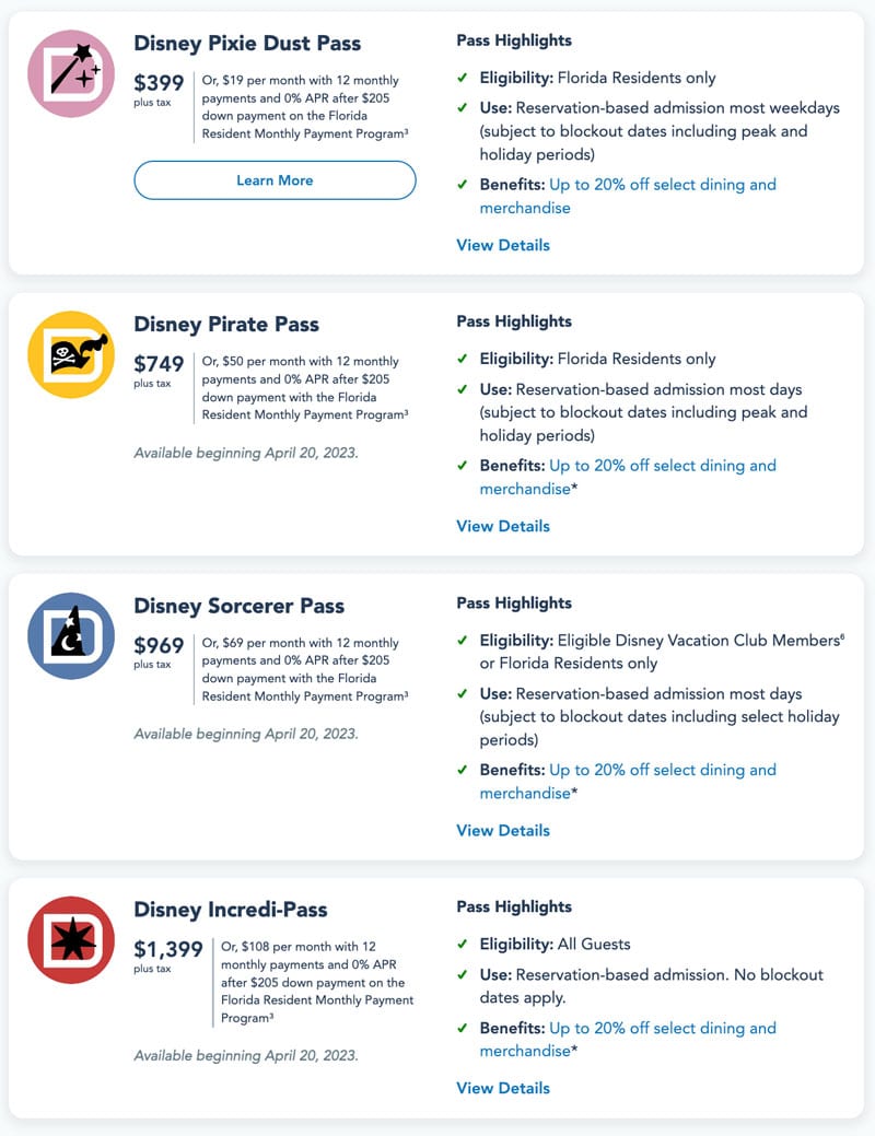 Guide to Disney World Annual Passes: 2023 Prices, Tiers, Reservations &  Perks - Disney Tourist Blog