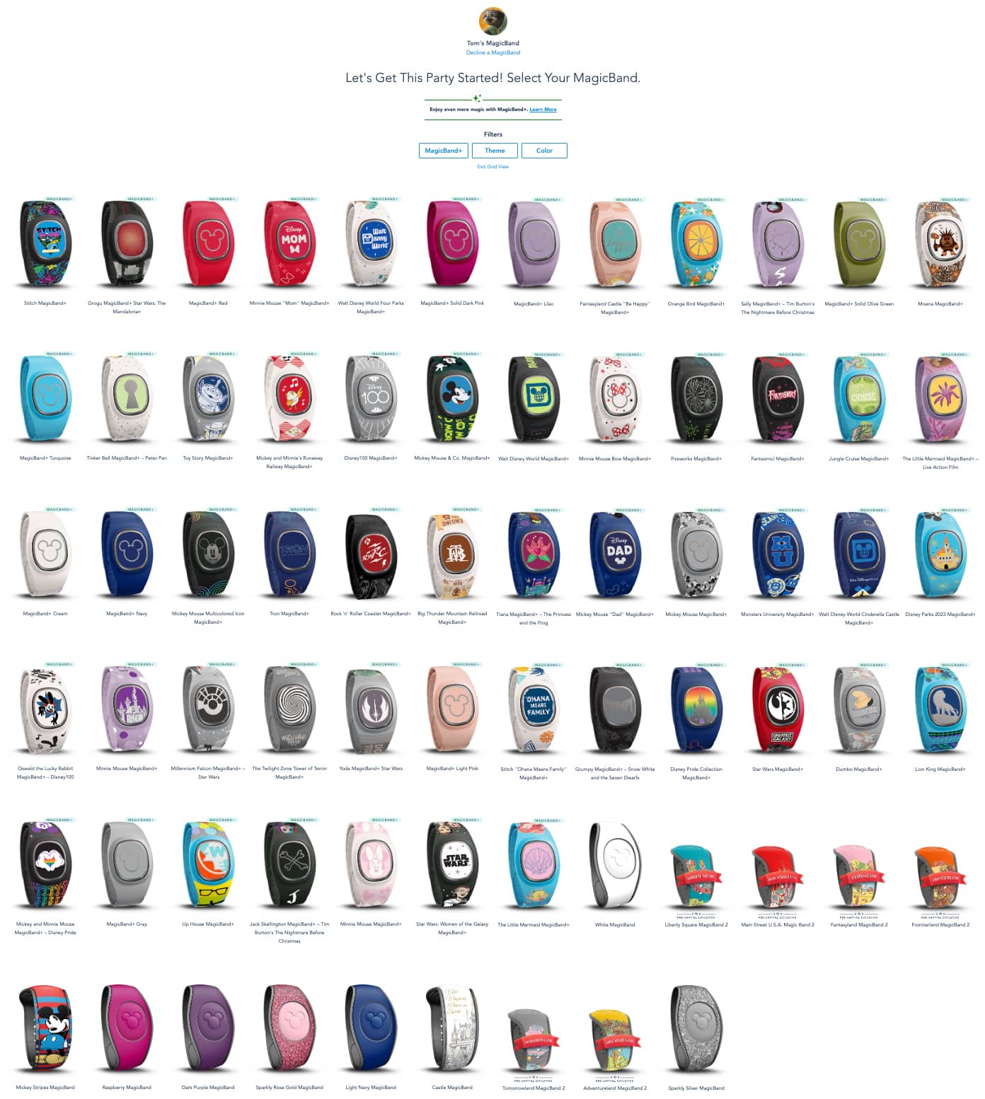 New Pre-Arrival MagicBands available on the Disney World website