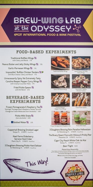 Wing Lab Menu EPCOT's New Beverly Challenge: Spicy Style - Disney Tourist Blog
