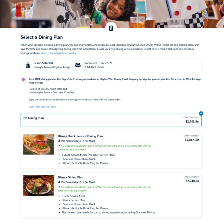 2026 Disney Dining Plan Price Increases & Decreases - Disney Tourist Blog