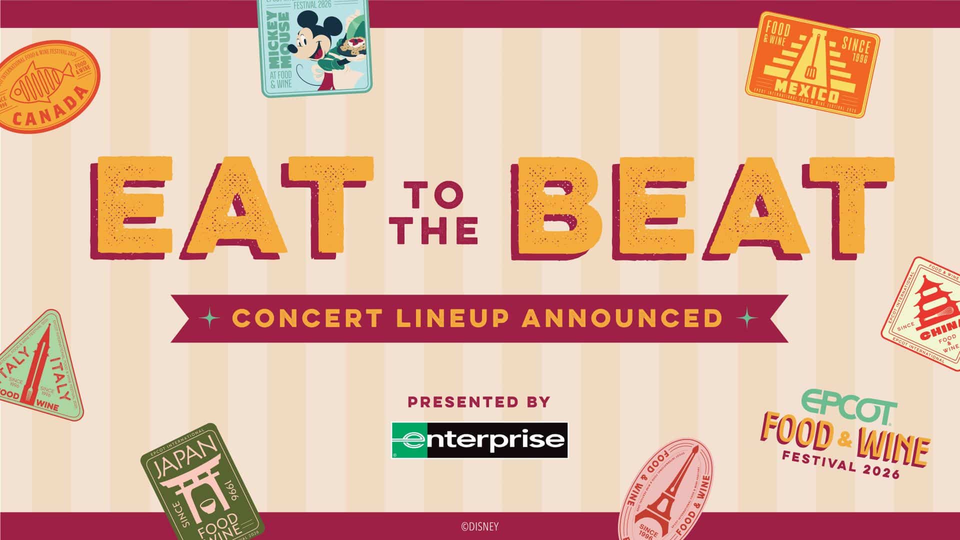 Disney Reveals Full Concert Lineup, Band Dates & Dining Packages for 2026 EPCOT Food & Wine Festival