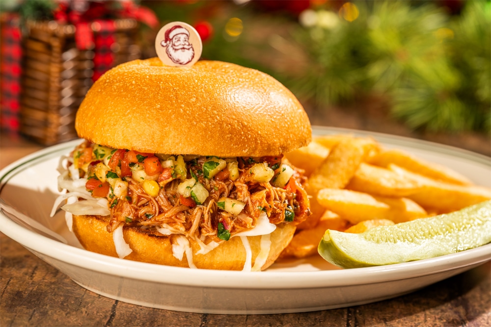 Food Guide to Christmas 2026 at Disney World Holiday Pulled Pork Sandwich
