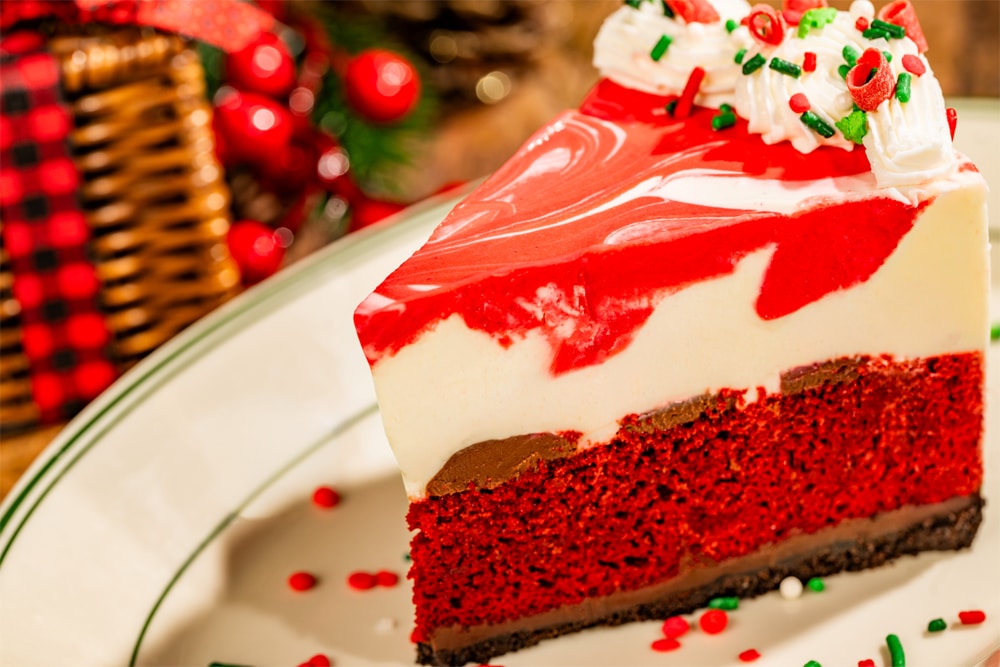 Food Guide to Christmas 2026 at Disney World Red Velvet Cheesecake
